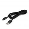 Kabel microUSB 1,2m pleciony czarny