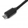 Kabel microUSB 1,2m pleciony czarny