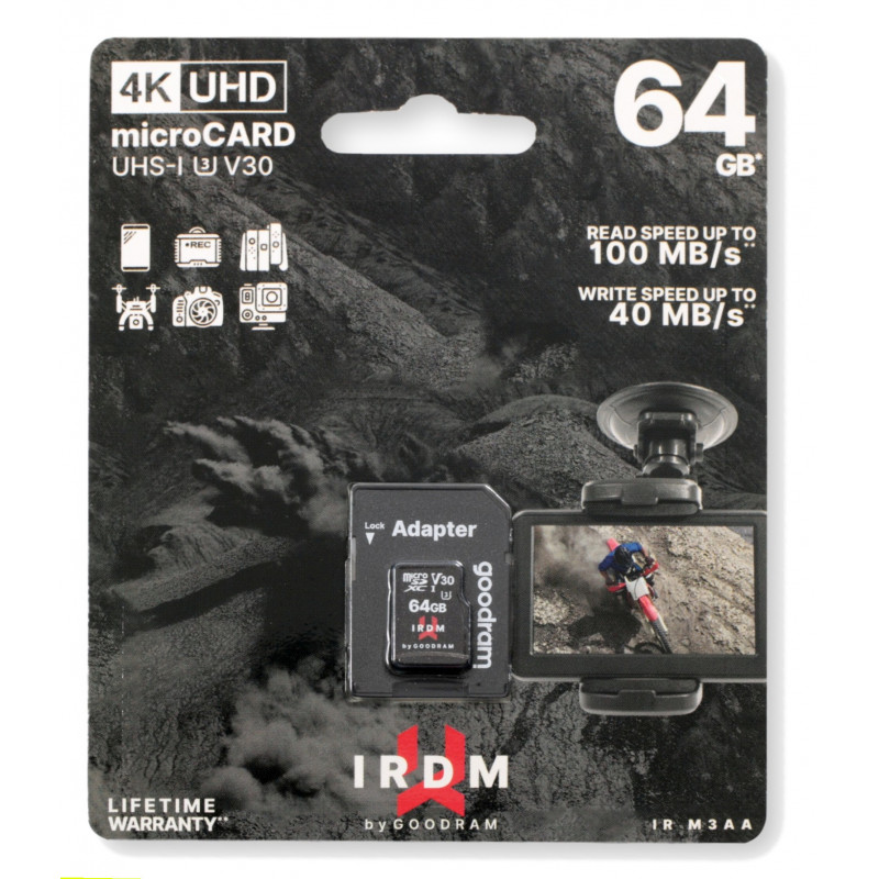 GOODRAM microSD 64GB UHS-II U3 IRDM 100/40MB/s z adapterem