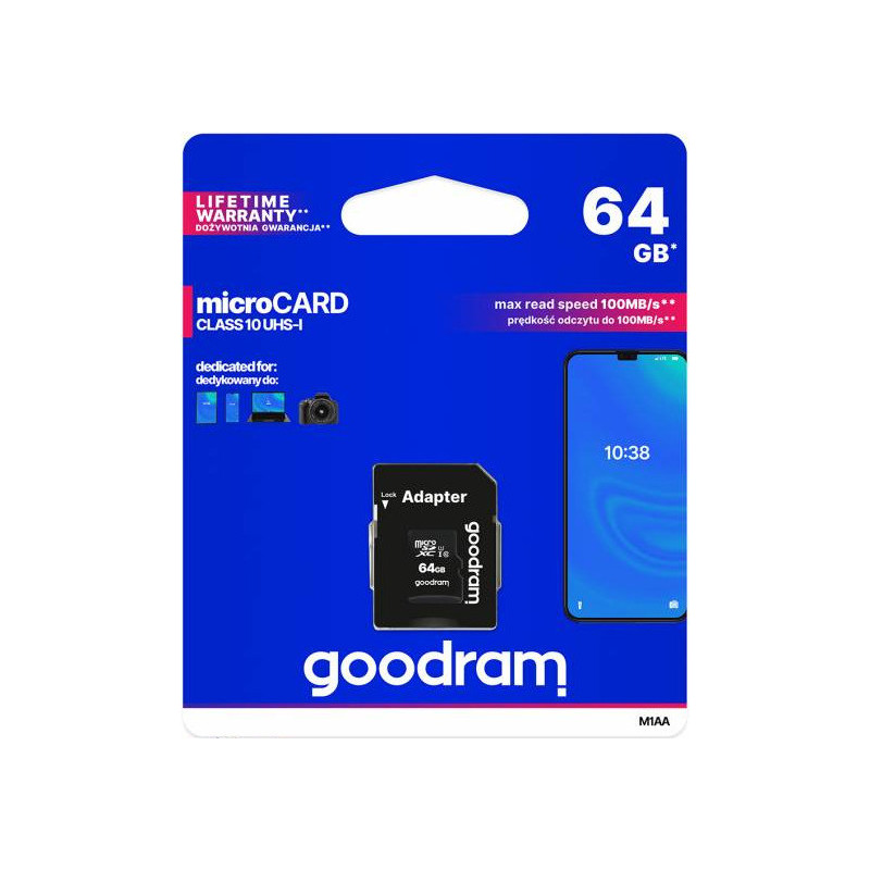 GOODRAM microSDXC 64GB + adapter