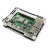 Obudowa akrylowa AKR3 black active cooling dla Raspberry Pi 4B