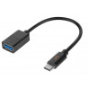 Kabel USB gniazdo A 3.0 - wtyk typu C OTG REBEL 15 cm