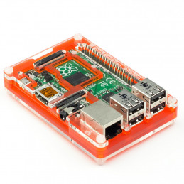 Pibow Coupe Tangerine for Ras Pi (2&B+)