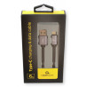 Kabel USB USB-C oplot tekstylny/1.8m czarny