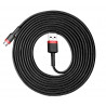 Kabel USB do MicroUSB (czarno-czerw.) 3m Baseus Cafule 2A