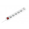 Przedłużacz sieciowy Rebel 5 gniazd + 2 gniazda USB z wyłącznikiem -1,5m