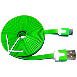 Kabel microUSB 2m płaski -...