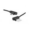 Kabel micro USB kątowy czarny nylon 2m