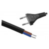 Kabel zasilający 2x0,75mm 3m czarny