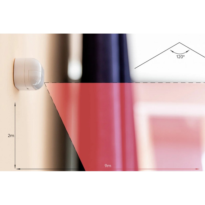 Shelly BLU Motion – czujnik ruchu Bluetooth, zasięg 9m x 2m, kąt widzenia 120°. Monitoring i automatyzacja bez kabli.