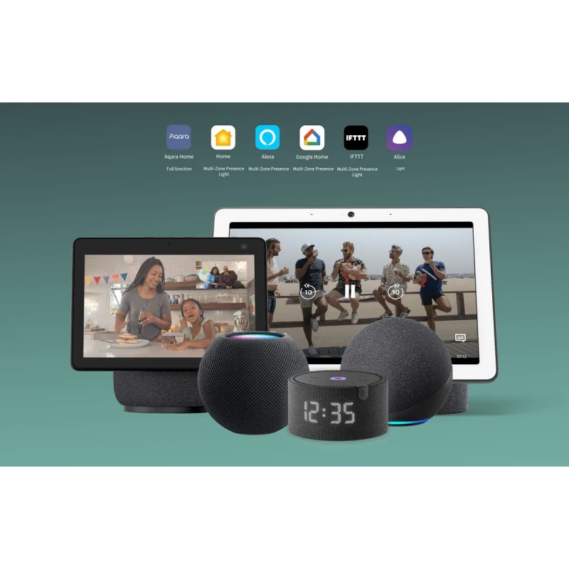 Czujnik Aqara Presence Sensor FP2 - inteligentne głośniki, ekrany i integracja z aplikacjami smart home.