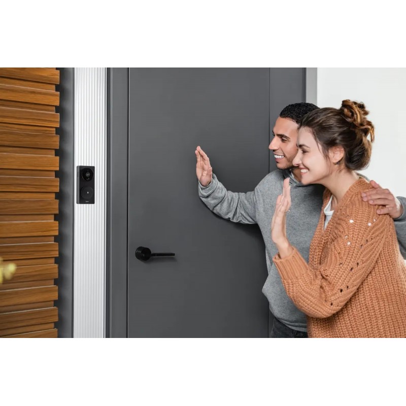 Aqara Smart Video Doorbell G4 - Kamera i Dzwonek Aqara G4 wideodomofon – czarny dzwonek do drzwi z kamerą 1080p. Inteligentne rozpoznawanie twarzy AI, HomeKit Secure Video.