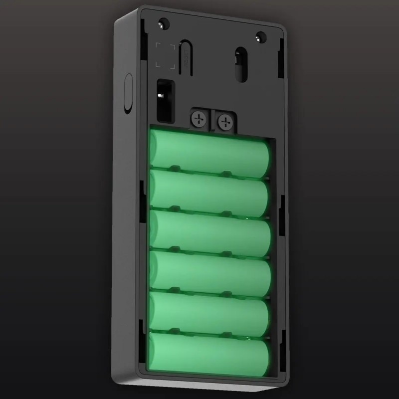 Aqara G4 czarny - wideodomofon z bateriami Aqara Smart Video Doorbell G4 - wideodomofon z otwartą komorą baterii z sześcioma bateriami AA LR6. Inteligentny dzwonek z kamerą.