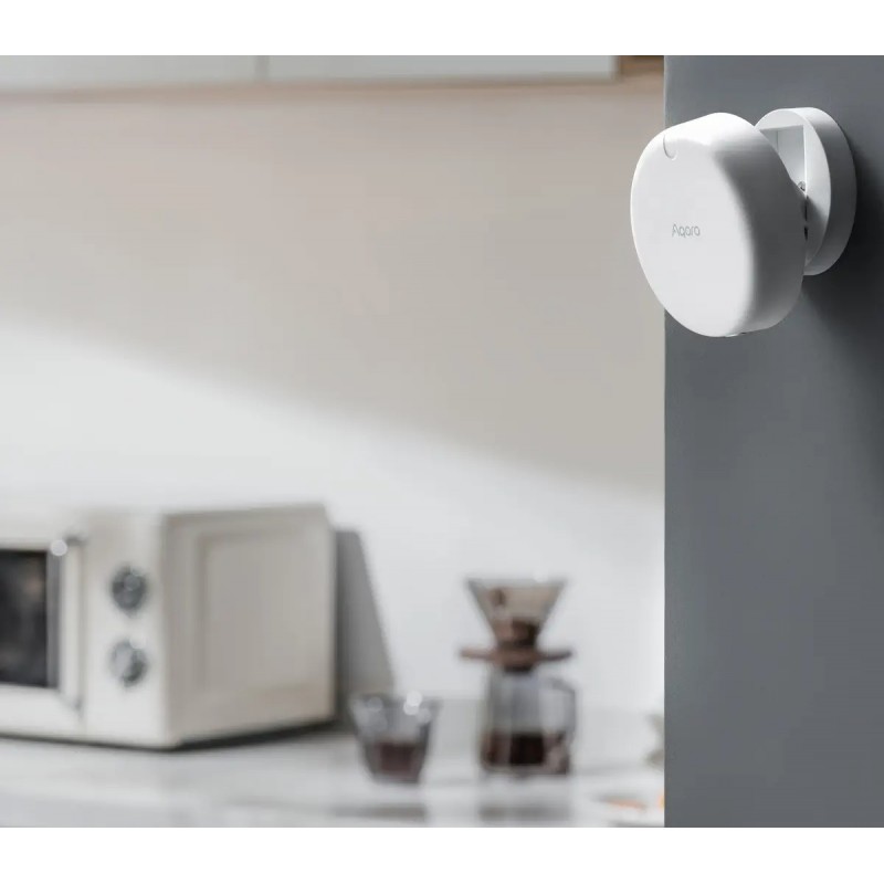 Czujnik obecności Aqara Presence Sensor FP2 - biały, okrągły czujnik WiFi/Bluetooth do wykrywania ruchu w domu.