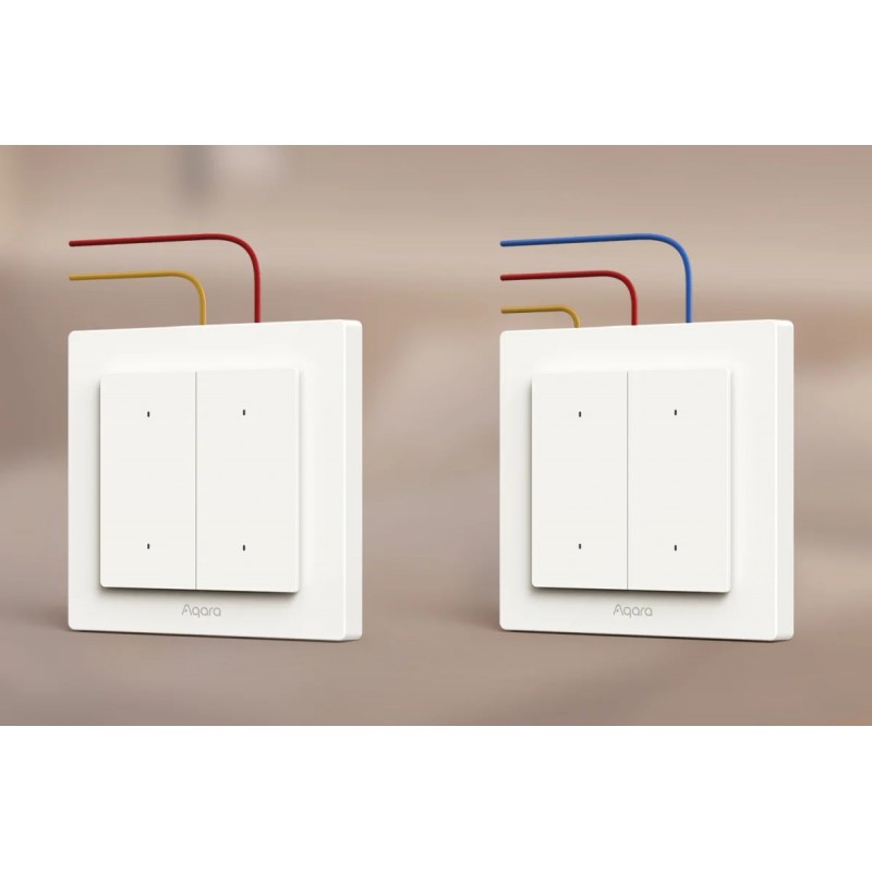 Przełącznik Aqara Light Switch H2 EU – dwa białe przyciski sterowania oświetleniem, Matter/Zigbee.