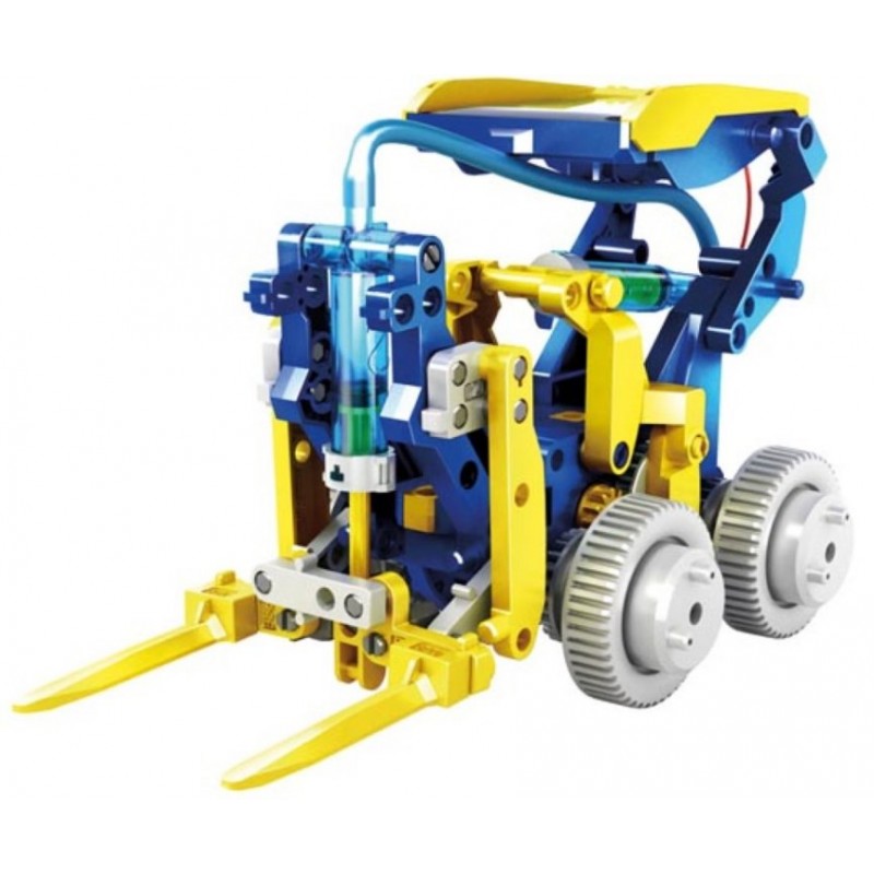 Solarne i hydrauliczne zestawy KSR17 - mini pojazd z podnośnikiem, konstrukcja edukacyjna STEM dla dzieci.