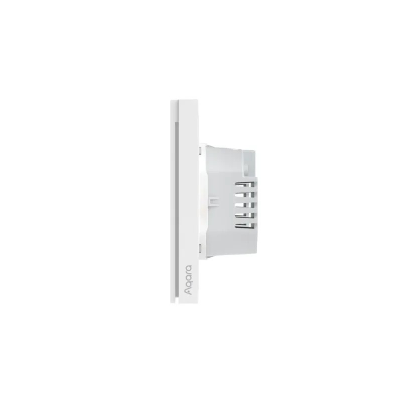 Aqara Wall Single Switch H1 - biały inteligentny przełącznik ścienny z przewodem neutralnym, nowoczesny design.