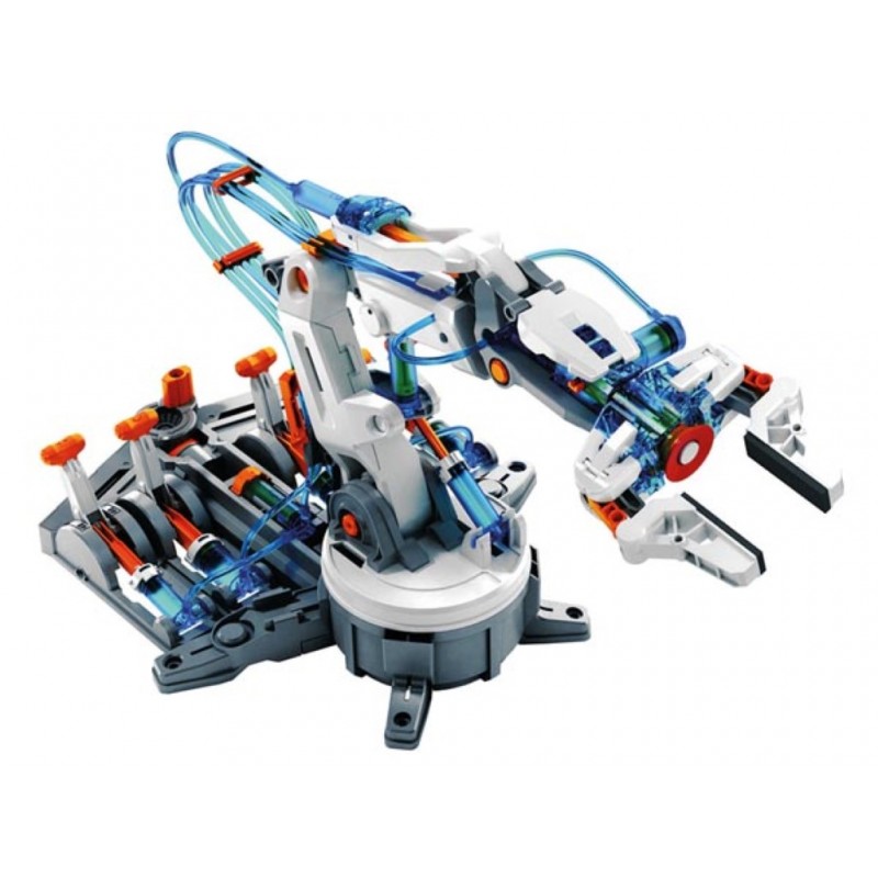 Hydrauliczne ramię robota KSR12 STEM Rebel – złożony model LEGO Technic, robotyczna ręka z przewodami i mechanizmami.