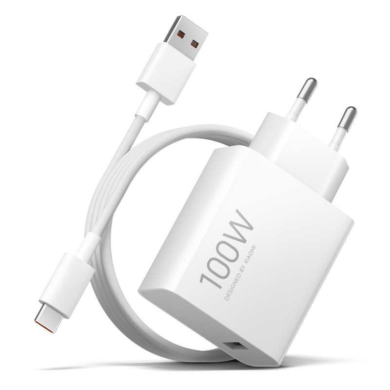 Xiaomi 100W ładowarka USB-C z przewodem Ładowarka Xiaomi 100W GaN EU z kablem USB-C - szybkie ładowanie urządzeń. DESIGNED BY XIAOMI.