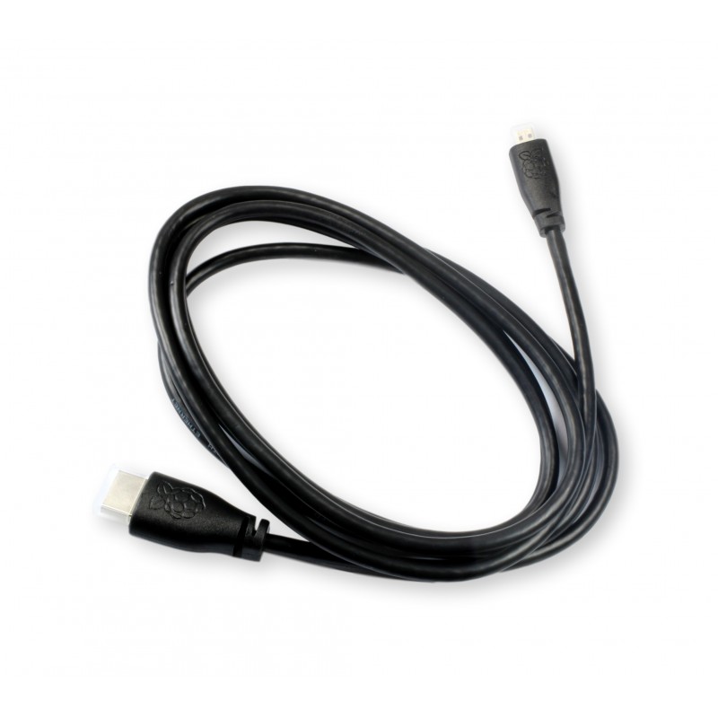 Kabel microUSB USB-A Raspberry Pi Kabel microUSB - USB-A do Raspberry Pi 4/5 – oficjalny kabel RPi 2m, czarny.