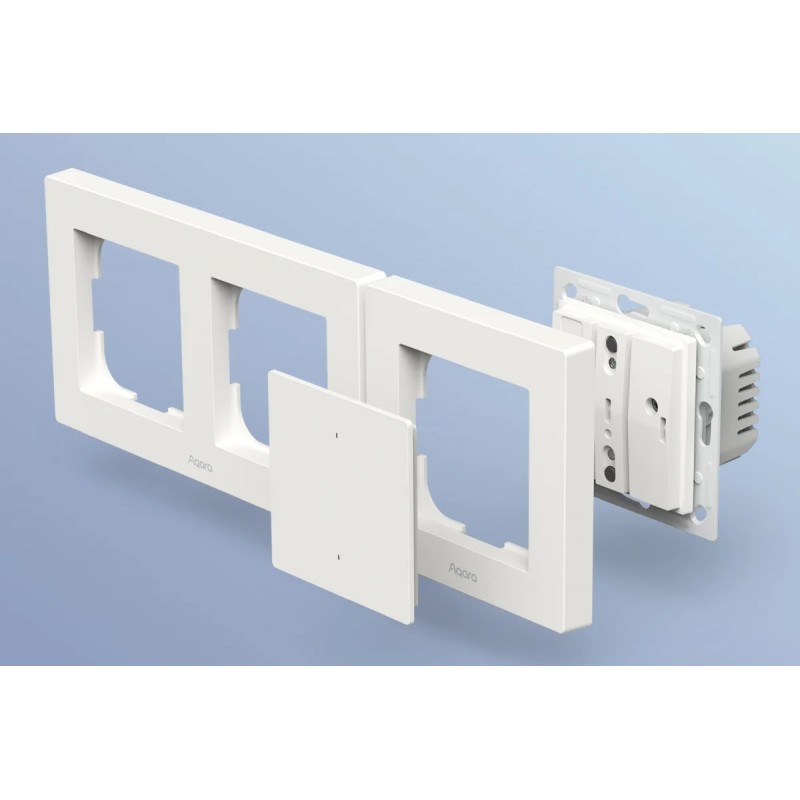 Aqara Light Switch H2 EU - Inteligentny przełącznik z gniazdami Przełącznik Aqara Light Switch H2 EU – zestaw inteligentnych gniazd i przycisków do montażu w ścianie. Sterowanie oświetleniem.