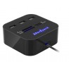 Rebel Comp - hub USB 2.0 3-portowy z czytnikiem kart pamięci