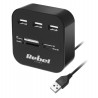 Rebel Comp - hub USB 2.0 3-portowy z czytnikiem kart pamięci