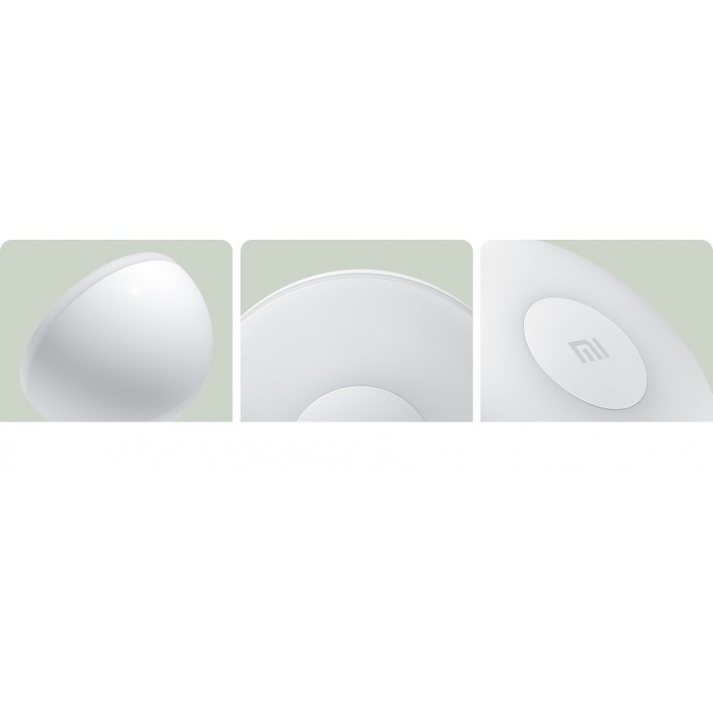 Xiaomi Mi Motion-Activated Night Light – lampka nocna Bluetooth, minimalistyczny design, widok z góry, boku i przodu.