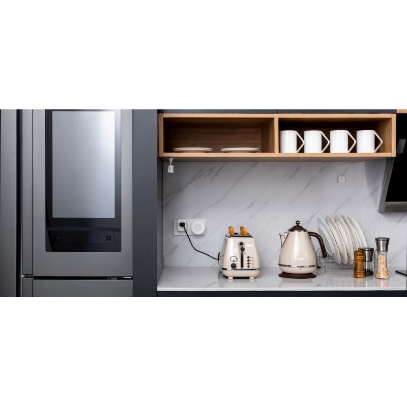 Aqara Motion Sensor P1 – czujnik ruchu w kuchni Aqara Motion Sensor P1 w nowoczesnej kuchni - czujnik ruchu i światła, biały, idealny do inteligentnego domu.