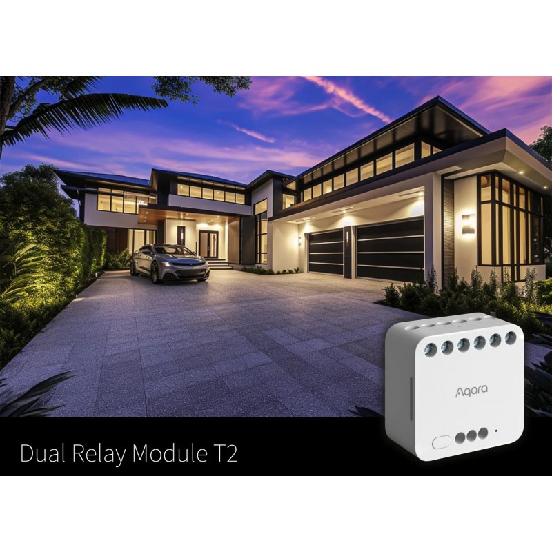 Aqara Dual Relay Module T2 - przekaźnik Zigbee Aqara Dual Relay Module T2 DCM-K01 – biały przekaźnik Zigbee do inteligentnego domu, sterowanie oświetleniem.