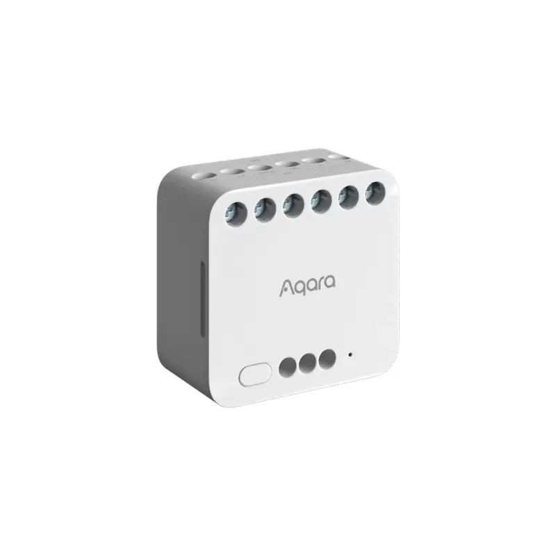 Aqara T2 DCM-K01 - Inteligentny podwójny przekaźnik Aqara Dual Relay Module T2 DCM-K01 – biały inteligentny przekaźnik Zigbee, HomeKit, Matter do automatyki domowej.