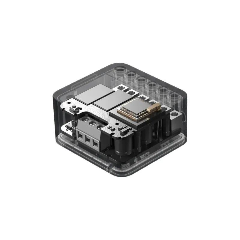 Aqara Dual Relay Module T2 DCM-K01 Aqara Dual Relay Module T2 DCM-K01 - przekrój modułu Zigbee, widoczne komponenty elektroniczne.