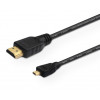 Kabel HDMI-microHDMI V1.4 highspeed 1m pozłacane końcówki, czarny, Elmak SLAVIO