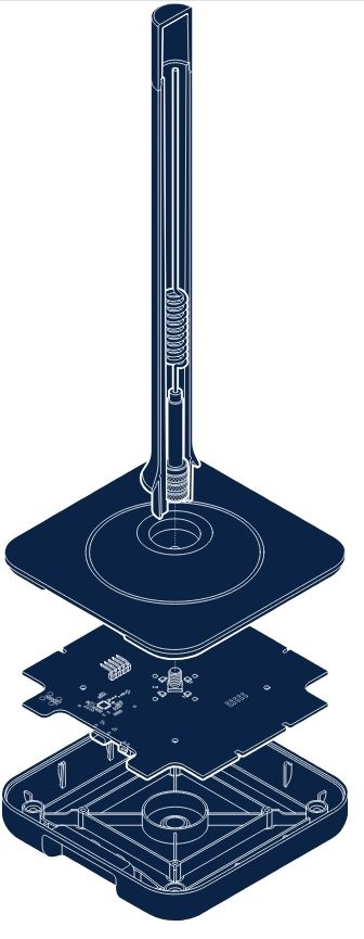 ZWA-2 adapter ZWave USB – schemat urządzenia Home Assistant Connect. Widok wnętrza z płytą PCB i elementami elektronicznymi.
