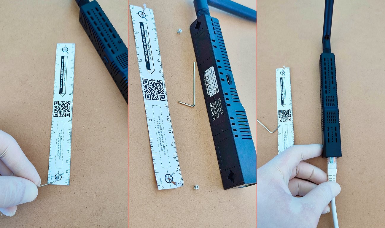 SMLIGHT SLZB-06U - Tester kabli sieciowych i akcesoria SMLIGHT SLZB-06U Koordynator Zigbee/Thread PoE - tester kabli, rysik z kodem QR i instrukcja montażu.