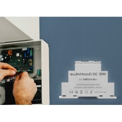 Sterownik WiFi switchBoxD DC DIN - inteligentny podwójny przekaźnik na szynę DIN