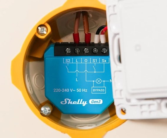 Shelly 1L Gen3 WiFi - schemat podłączenia Shelly 1L Gen3 WiFi – inteligentny przełącznik w obudowie elektrycznej. Schemat podłączenia i informacje techniczne.