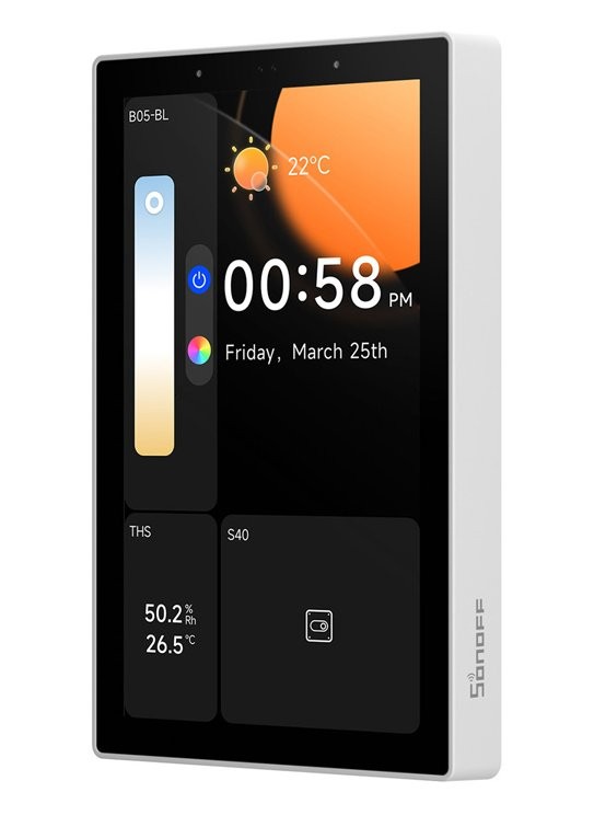 SONOFF NSPanel Pro - Panel Sterowania SONOFF NSPanel Pro – biały panel sterowania WiFi/Bluetooth/ZigBee Matter. Wyświetla datę, godzinę, temperaturę i wilgotność.