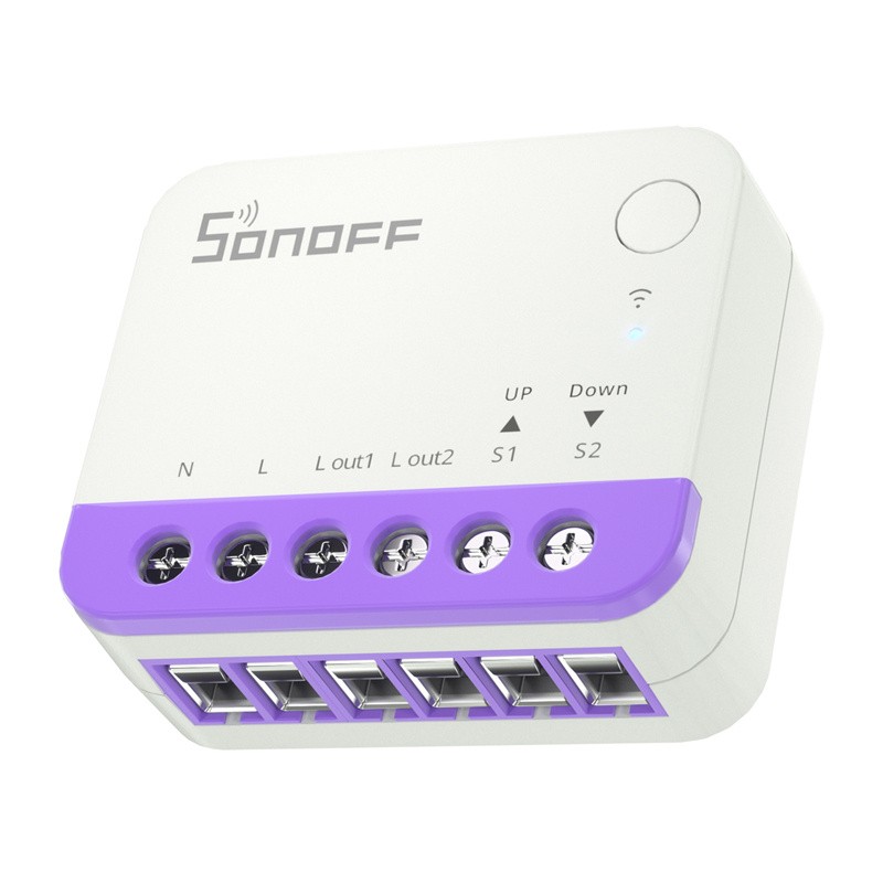 Sonoff MINI-RBS - Inteligentny Przełącznik WiFi SONOFF MINI-RBS – inteligentny przełącznik WiFi z przyciskiem, diodą LED i oznaczeniami terminali. Sterowanie urządzeniami przez Wi-Fi.