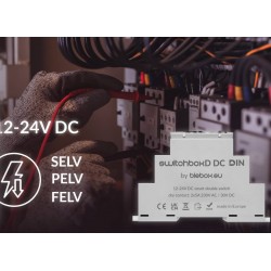 Sterownik WiFi switchBoxD DC DIN - inteligentny podwójny przekaźnik na szynę DIN