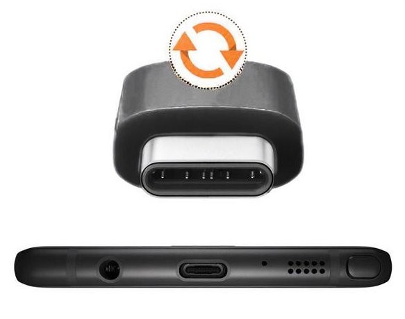 Czarny kabel adapter USB-C 50cm do ładowania telefonu