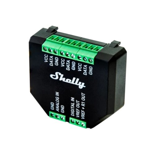 Shelly Plus Add-on czarny moduł Shelly Plus Add-on - moduł elektroniczny do sterowania i pomiaru w sieciach IoT