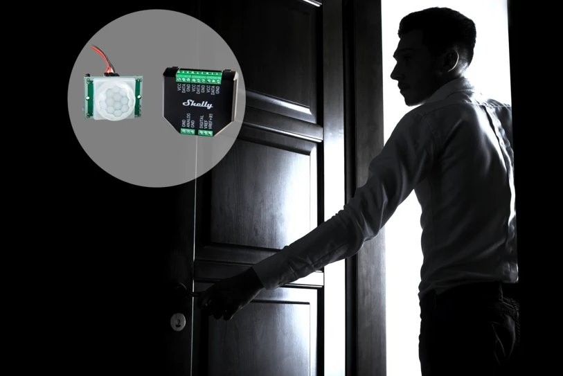Shelly Plus Add-on czujnik PIR Shelly Plus Add-on - czujnik ruchu Bluetooth instalowany w drzwiach