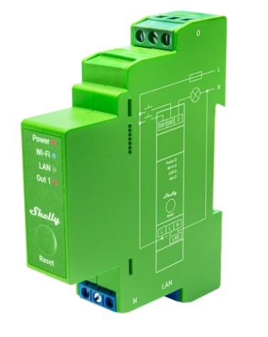 Shelly Pro Dimmer 1PM moduł sterowania Moduł sterujący Shelly Pro Dimmer 1PM z interfejsem Wi-Fi i LAN