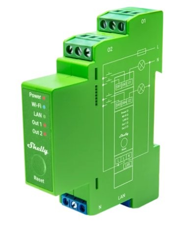 Shelly 1 WiFi Shelly Pro Dimmer 2PM - przełącznik zdalnego sterowania z diodami LED i schematem elektrycznym