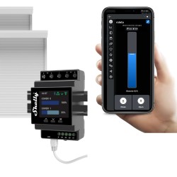Shelly Pro Dual Cover PM - podwójny sterownik rolet na szynę DIN
