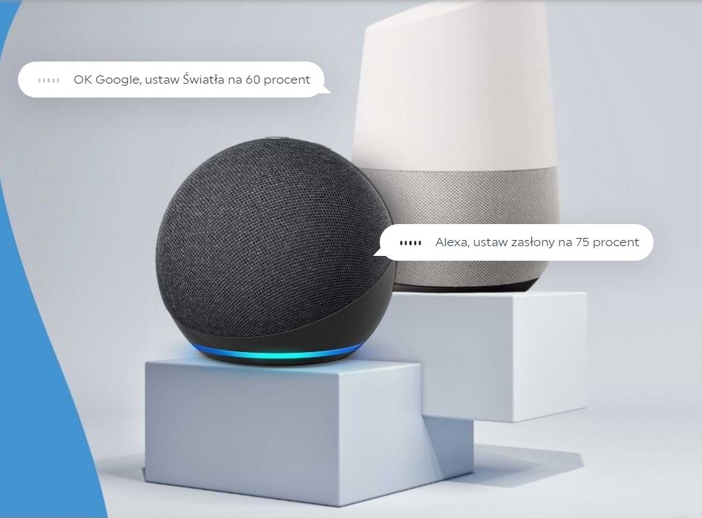 Shelly PRO EM-50: sterowanie domem za pomocą Google Assistant i Alexa Shelly PRO EM-50 - inteligentni głośniki Google Nest Hub i Amazon Echo w akcji