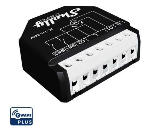 Czarny przekaźnik elektryczny Shelly Qubino Wave Shutter AC 110-240V Z-Wave Plus