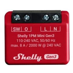 Shelly 1PM Mini Gen3 - inteligentny przekaźnik WIFI z pomiarem mocy 8A