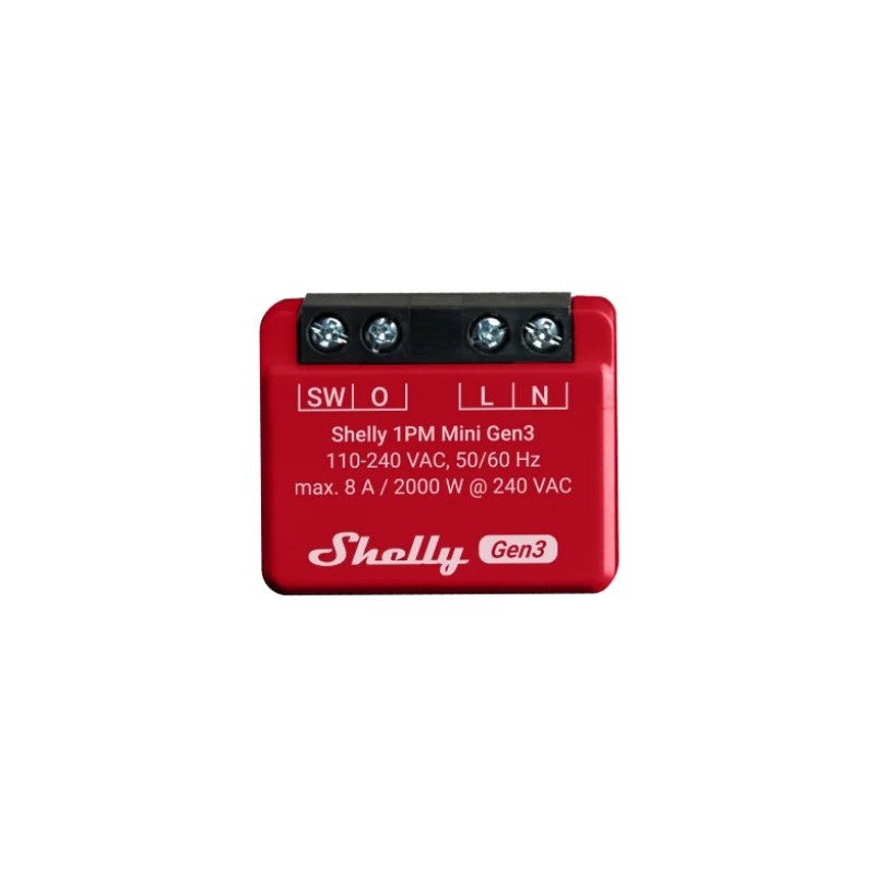 Shelly 1PM Mini Gen3 - inteligentny przekaźnik WIFI z pomiarem mocy 8A